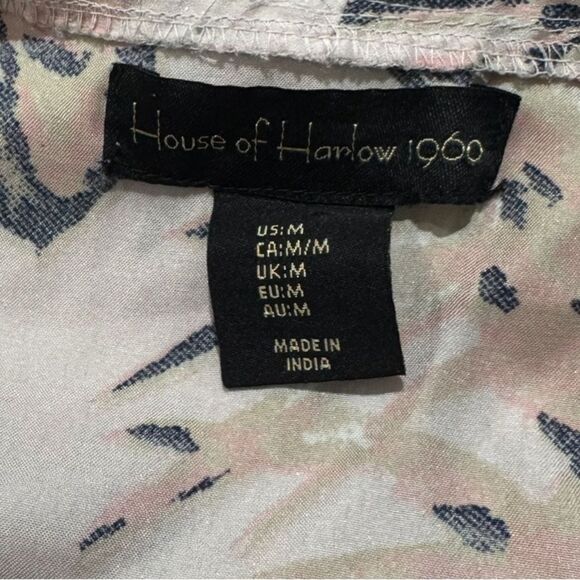 House of Harlow 1960 Satin Floral Open Front Kimono Robe Women’s Medium - Picture 3 of 3